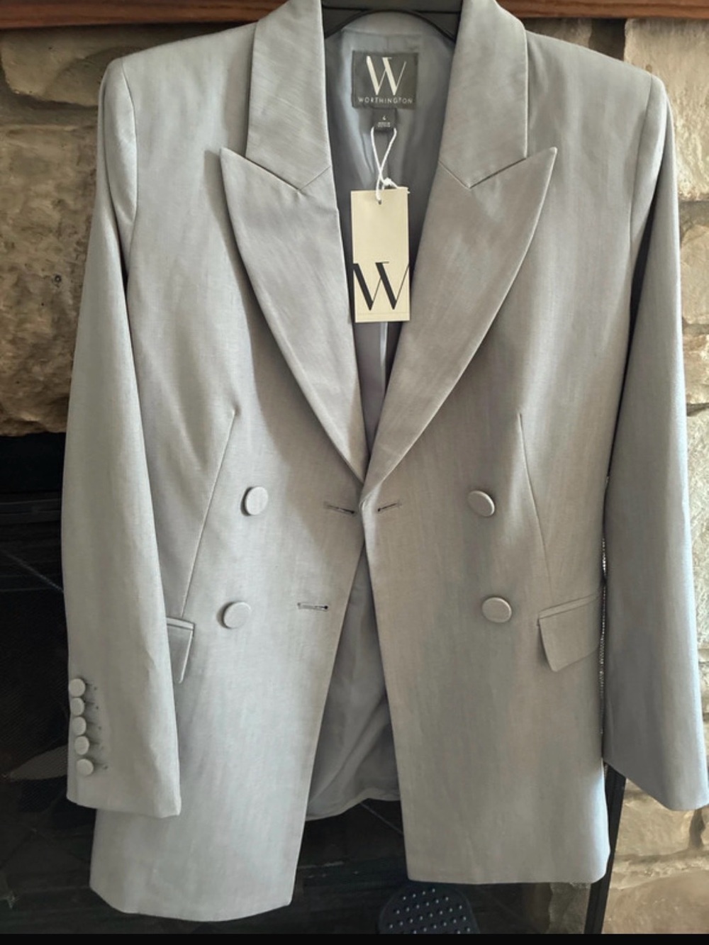 Worthington Men's Light Gray Double-Breasted Sport Coat